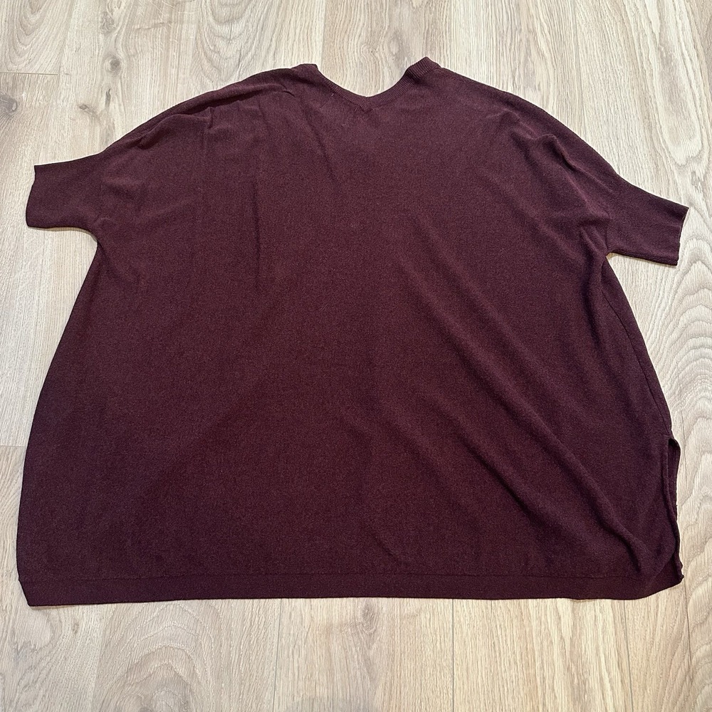 April Marin Maroon Sweater One Size Oversized Knit Top Sweater. Lagenlook‎ Boxy - Picture 6 of 7